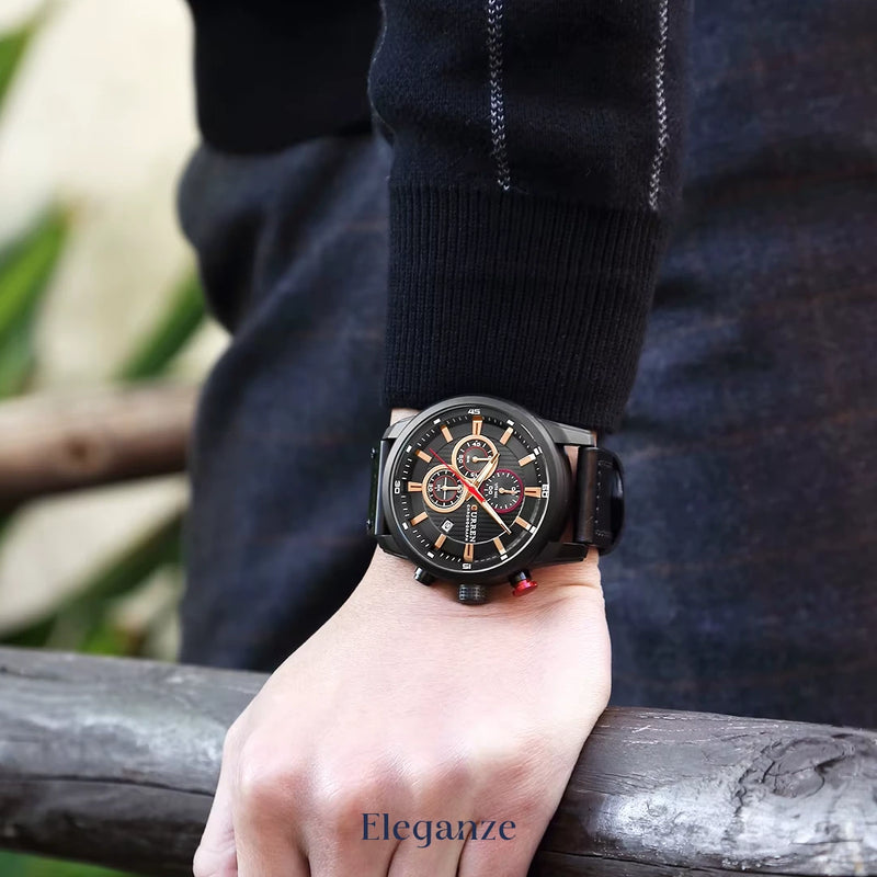 Curren Titan Edition™ Uhr + Exklusive Slim-Geldbörse aus Leder